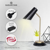 Sarantino Electric Reading Light Table Lamp Brass Finish - Black Kings Warehouse