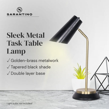 Sarantino Electric Reading Light Table Lamp Brass Finish - Black Kings Warehouse