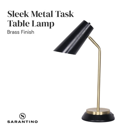 Sarantino Electric Reading Light Table Lamp Brass Finish - Black Kings Warehouse