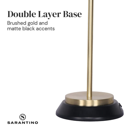 Sarantino Electric Reading Light Table Lamp Brass Finish - Black Kings Warehouse