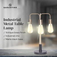 Sarantino Exposed Bulb Industrial Table Lamp Kings Warehouse