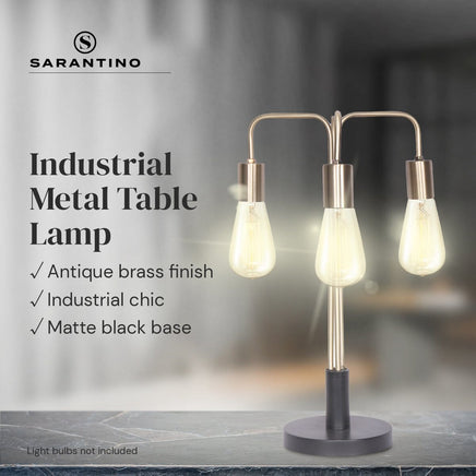 Sarantino Exposed Bulb Industrial Table Lamp Kings Warehouse
