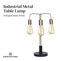 Sarantino Exposed Bulb Industrial Table Lamp Kings Warehouse