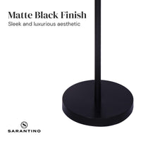 Sarantino Height-Adjustable Metal Floor Lamp Matte Black Kings Warehouse