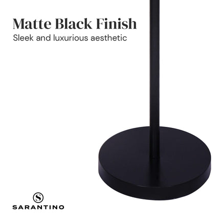 Sarantino Height-Adjustable Metal Floor Lamp Matte Black Kings Warehouse