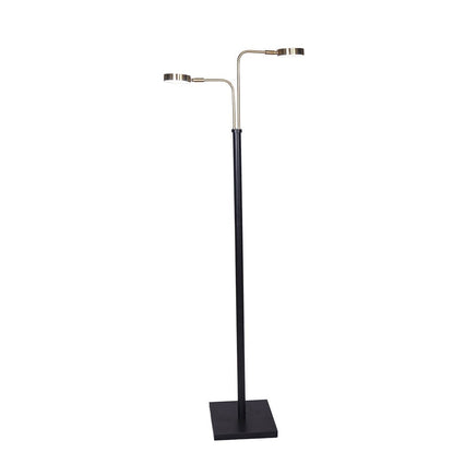 Sarantino LED Metal Floor Lamp with 2 Lights in Brushed Gold and Black Finish Kings Warehouse