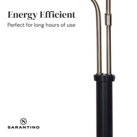 Sarantino LED Metal Table Lamp with 2 Lights Brushed Gold Black Finish Kings Warehouse