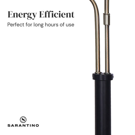 Sarantino LED Metal Table Lamp with 2 Lights Brushed Gold Black Finish Kings Warehouse