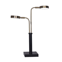 Sarantino LED Metal Table Lamp with 2 Lights Brushed Gold Black Finish Kings Warehouse