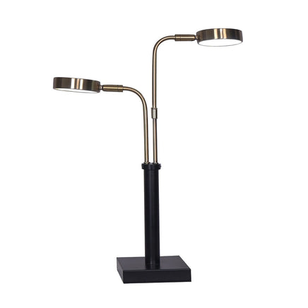 Sarantino LED Metal Table Lamp with 2 Lights Brushed Gold Black Finish Kings Warehouse