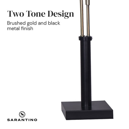 Sarantino LED Metal Table Lamp with 2 Lights Brushed Gold Black Finish Kings Warehouse