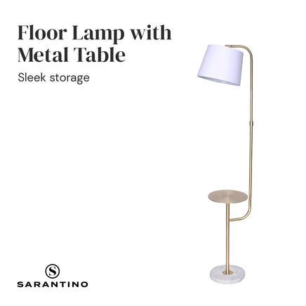 Sarantino Marble & Metal End Table Top Floor Lamp Kings Warehouse