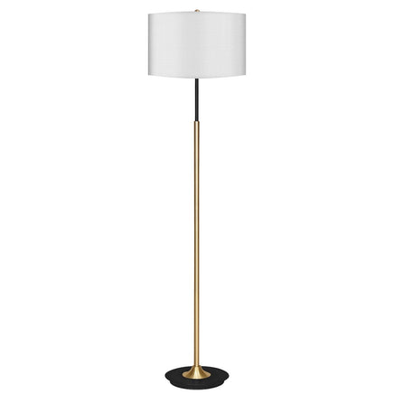 Sarantino Metal Floor Lamp Brushed Brass Finish with White Shade Kings Warehouse