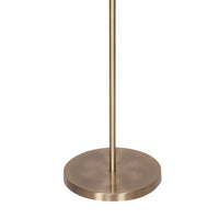 Sarantino Metal Floor Lamp in Antique Brass Finish with Cream Linen Fabric Shade Kings Warehouse