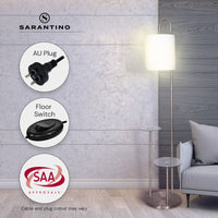 Sarantino Metal Floor Lamp with Glass Shelves Kings Warehouse