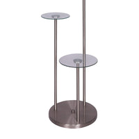 Sarantino Metal Floor Lamp with Glass Shelves Kings Warehouse