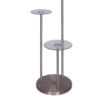 Sarantino Metal Floor Lamp with Glass Shelves Kings Warehouse