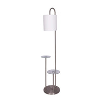Sarantino Metal Floor Lamp with Glass Shelves Kings Warehouse