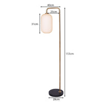 Sarantino Metal Floor Lamp With Opal Glass Shade Kings Warehouse
