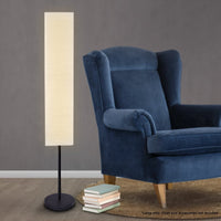 Sarantino Metal Floor Lamp with White Paper Wrinkle Shade Light Stand Kings Warehouse