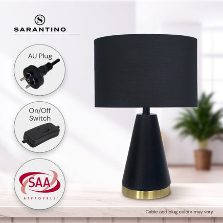 Sarantino Metal Table Lamp in Black and Gold Kings Warehouse