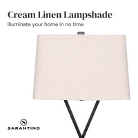 Sarantino Metal Table Lamp Pair Rectangular Shade X Stand Kings Warehouse