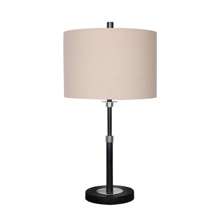 Sarantino Metal Table Lamp with Linen Drum Shade Kings Warehouse