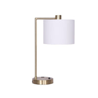 Sarantino Metal Task Lamp with USB Charging Port Antique Brass Finish Kings Warehouse