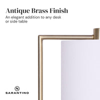 Sarantino Metal Task Lamp with USB Charging Port Antique Brass Finish Kings Warehouse