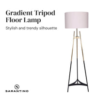 Sarantino Metal Tripod Electric Floor Lamp Gradient Finish Kings Warehouse