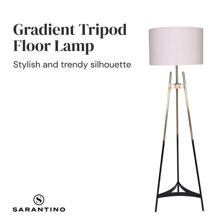 Sarantino Metal Tripod Electric Floor Lamp Gradient Finish Kings Warehouse