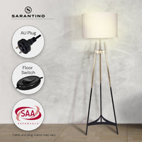 Sarantino Metal Tripod Electric Floor Lamp Gradient Finish Kings Warehouse