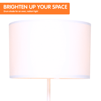 Sarantino Metal Tripod Floor Lamp Shade with Wooden Table Shelf Kings Warehouse