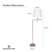Sarantino Nickel Metal Arc Floor Lamp Kings Warehouse