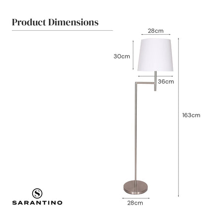 Sarantino Nickel Metal Arc Floor Lamp Kings Warehouse