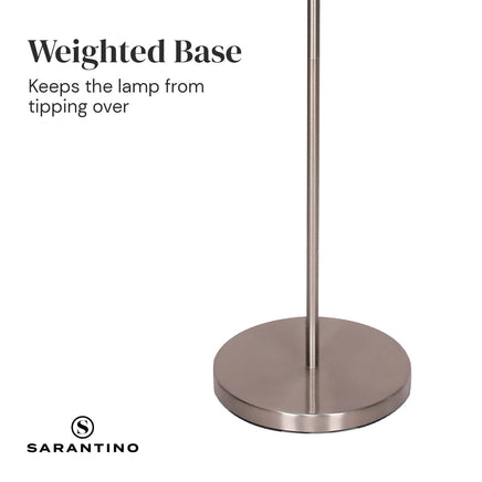 Sarantino Nickel Metal Arc Floor Lamp Kings Warehouse