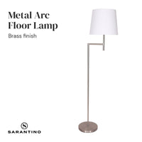 Sarantino Nickel Metal Arc Floor Lamp Kings Warehouse