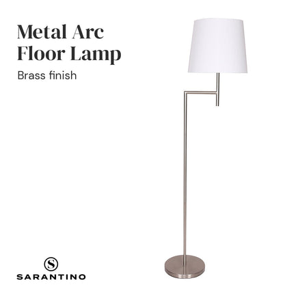 Sarantino Nickel Metal Arc Floor Lamp Kings Warehouse