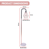 Sarantino Rose Gold Floor Lamp with Geometric Shade Kings Warehouse