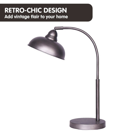 Sarantino Table Lamp Industrial Chic Adjustable Angle - Dark Grey Kings Warehouse