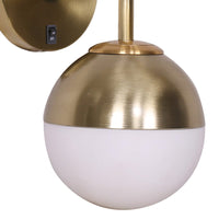 Sarantino Wall Lamp with Gold Metal Base and White Glass Shade Kings Warehouse