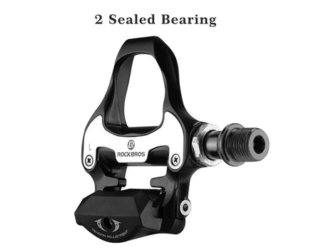 Self Lock Clip In Bike Pedals LOOK KEO Cleat MTB Road 700C Hybrid BMX - Rockbros Black Kings Warehouse