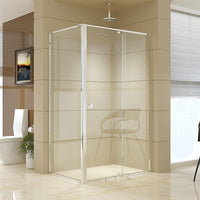 Semi Frameless Shower Screen (114~122)x 195cm & (77~80)x 195cm Side AS/NZS Glass Furniture Kings Warehouse