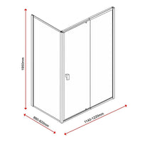 Semi Frameless Shower Screen (114~122)x 195cm & (89~92)x 195cm Side AS/NZS Glass Furniture Kings Warehouse