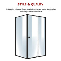 Semi Frameless Shower Screen (114~122)x 195cm & (98~101)x195cm Side AS/NZS Glass Kings Warehouse