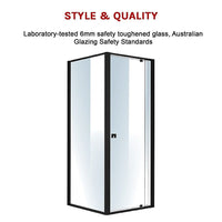 Semi Frameless Shower Screen (74~82)x 195cm & (77~80)x 195cm Side AS/NZS Glass Furniture Kings Warehouse