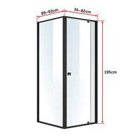Semi Frameless Shower Screen (74~82)x 195cm & (89~92)x 195cm Side AS/NZS Glass Furniture Kings Warehouse