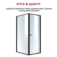 Semi Frameless Shower Screen (74~82)x 195cm & (98~101)x 195cm Side AS/NZS Glass Kings Warehouse