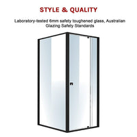 Semi Frameless Shower Screen (82~90)x 195cm & (98~101)x 195cm Side AS/NZS Glass Kings Warehouse