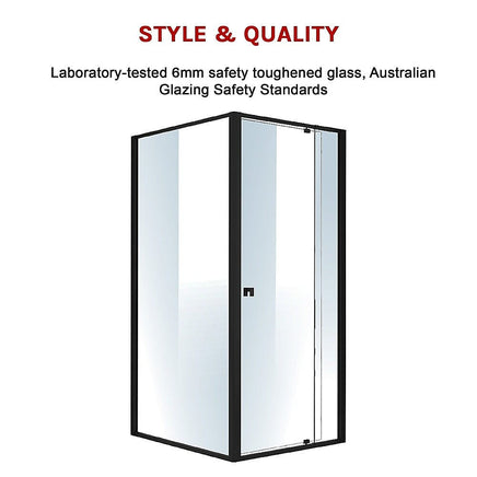 Semi Frameless Shower Screen (82~90)x 195cm & (98~101)x 195cm Side AS/NZS Glass Kings Warehouse